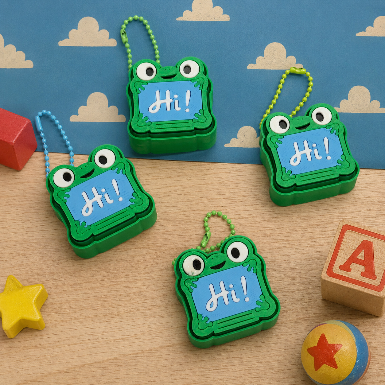 Frog Pop-It Fidget Toy Keychain πΈπ