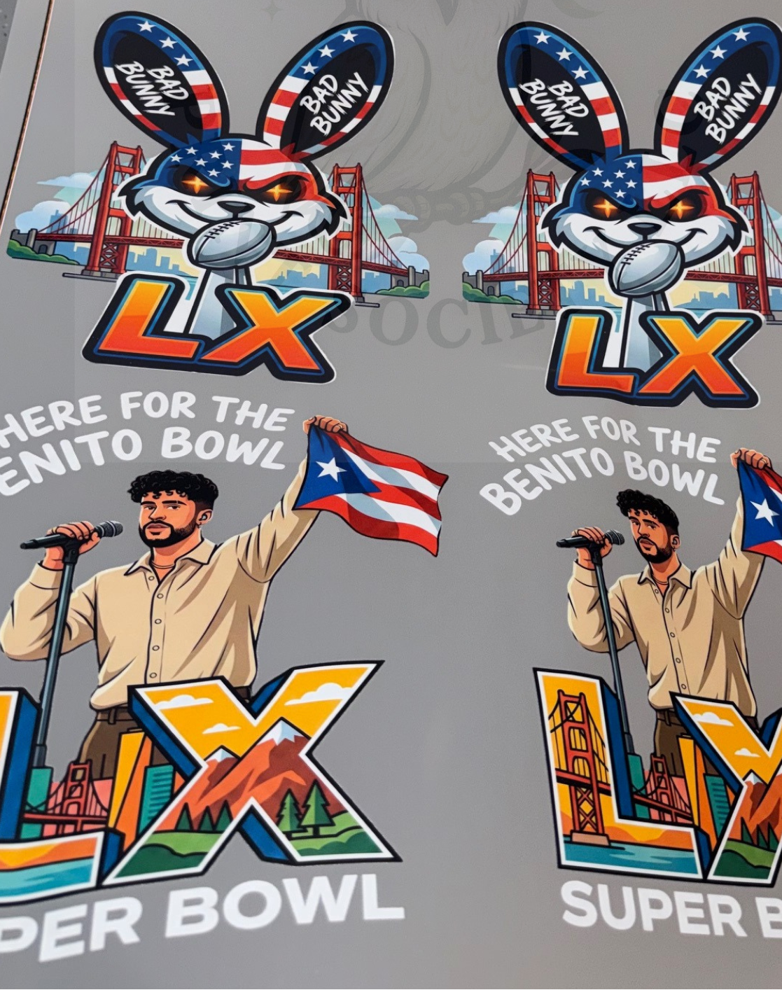 Benito Bowl LX GANG SHEET- DTF Heat Transfer - FootBall Inspired Design