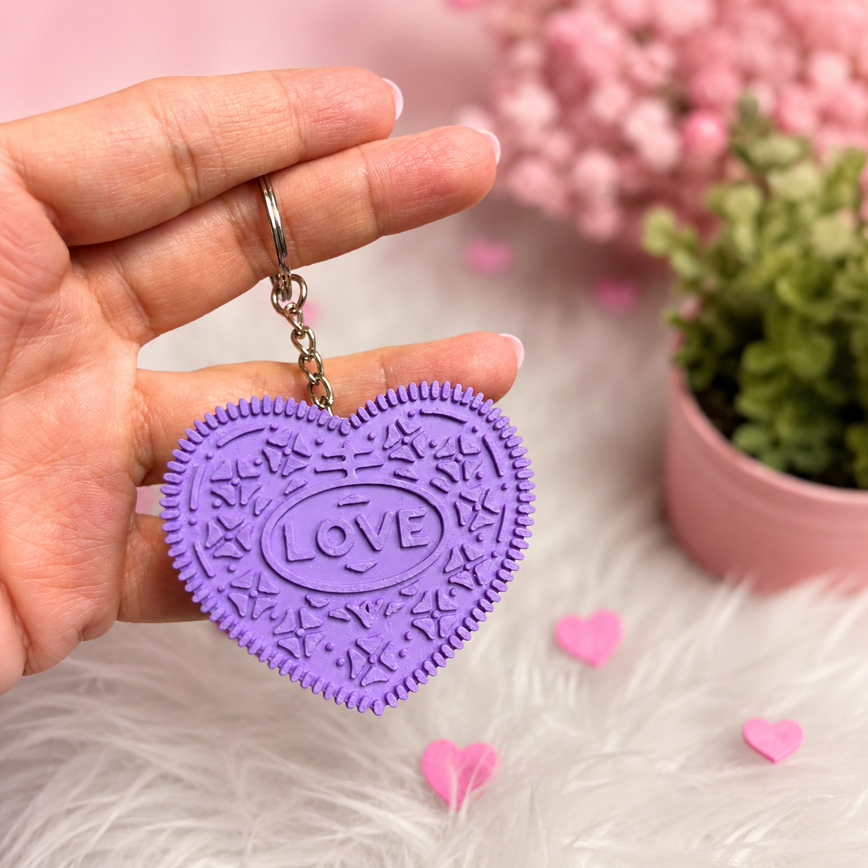 Love Heart Fidget Keychain Oreo