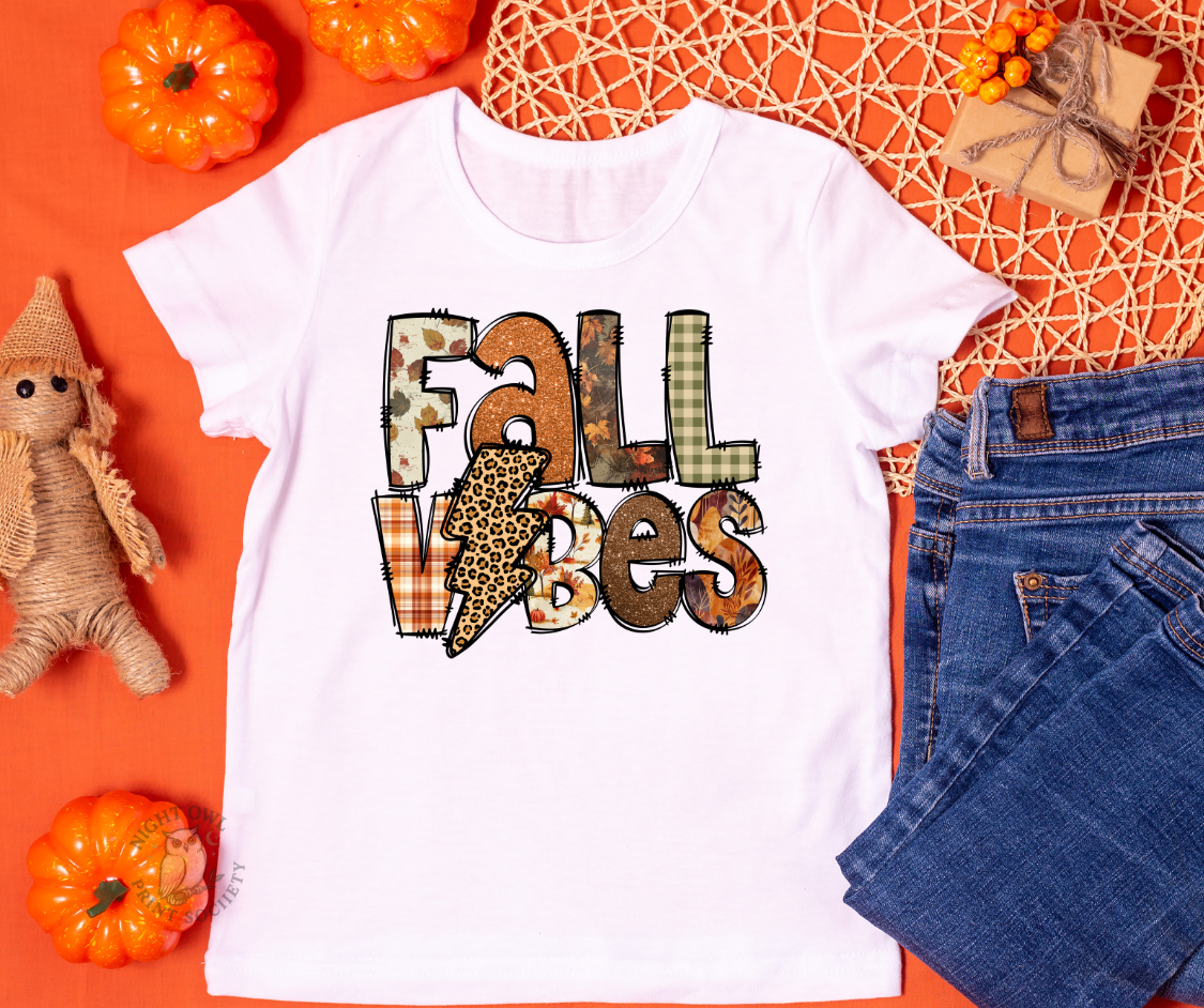π Fall Vibes Patchwork DTF Transfer