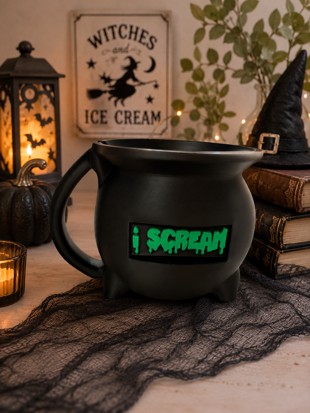 š§ I Scream Cauldron Ice Cream Pint Holder