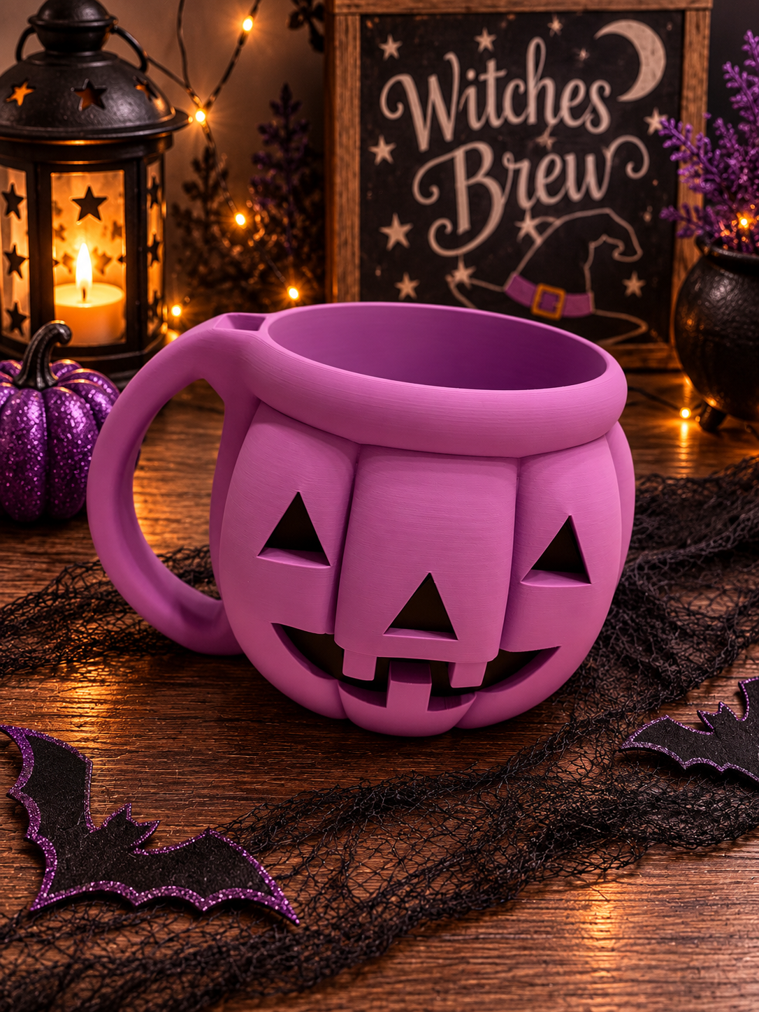 💜 🎃Jack-O’-Lantern (Purple)- Ice Cream Pint Holder