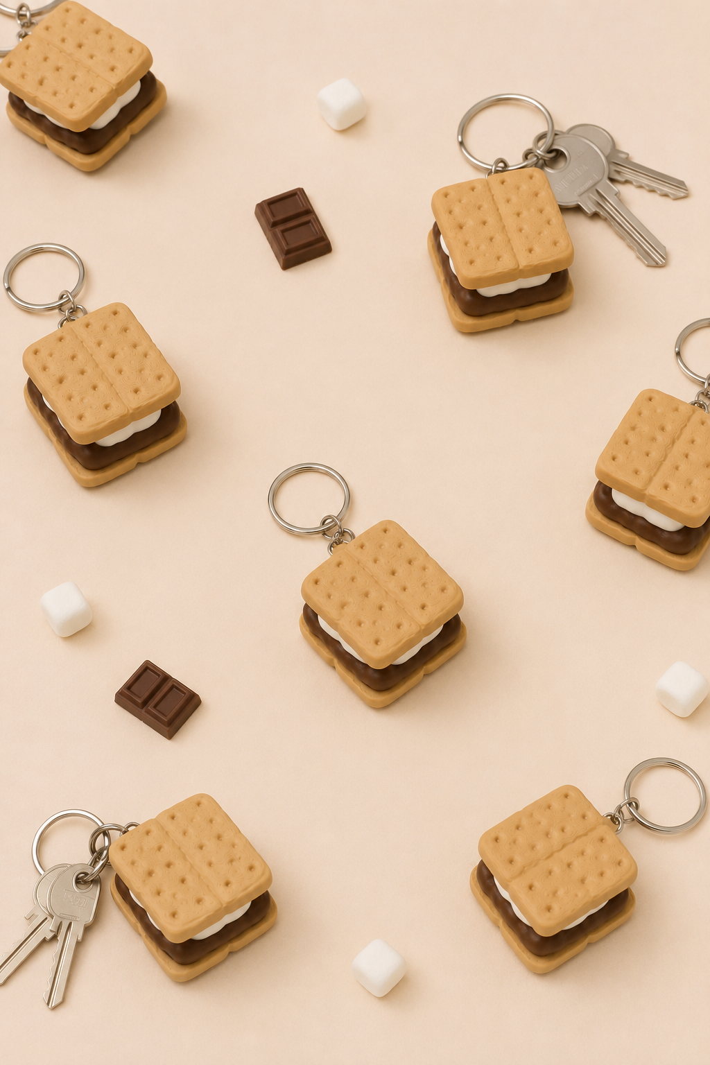 S’mores Keychain Fidget | Cute Sensory Keychain