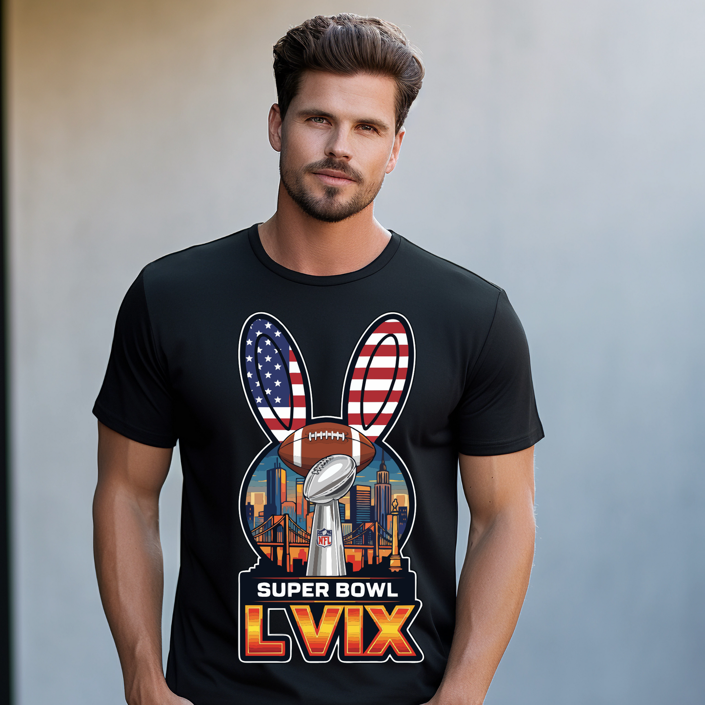 Bunny Super Bowl LVIX DTF Heat Transfer - FootBall Inspired Design