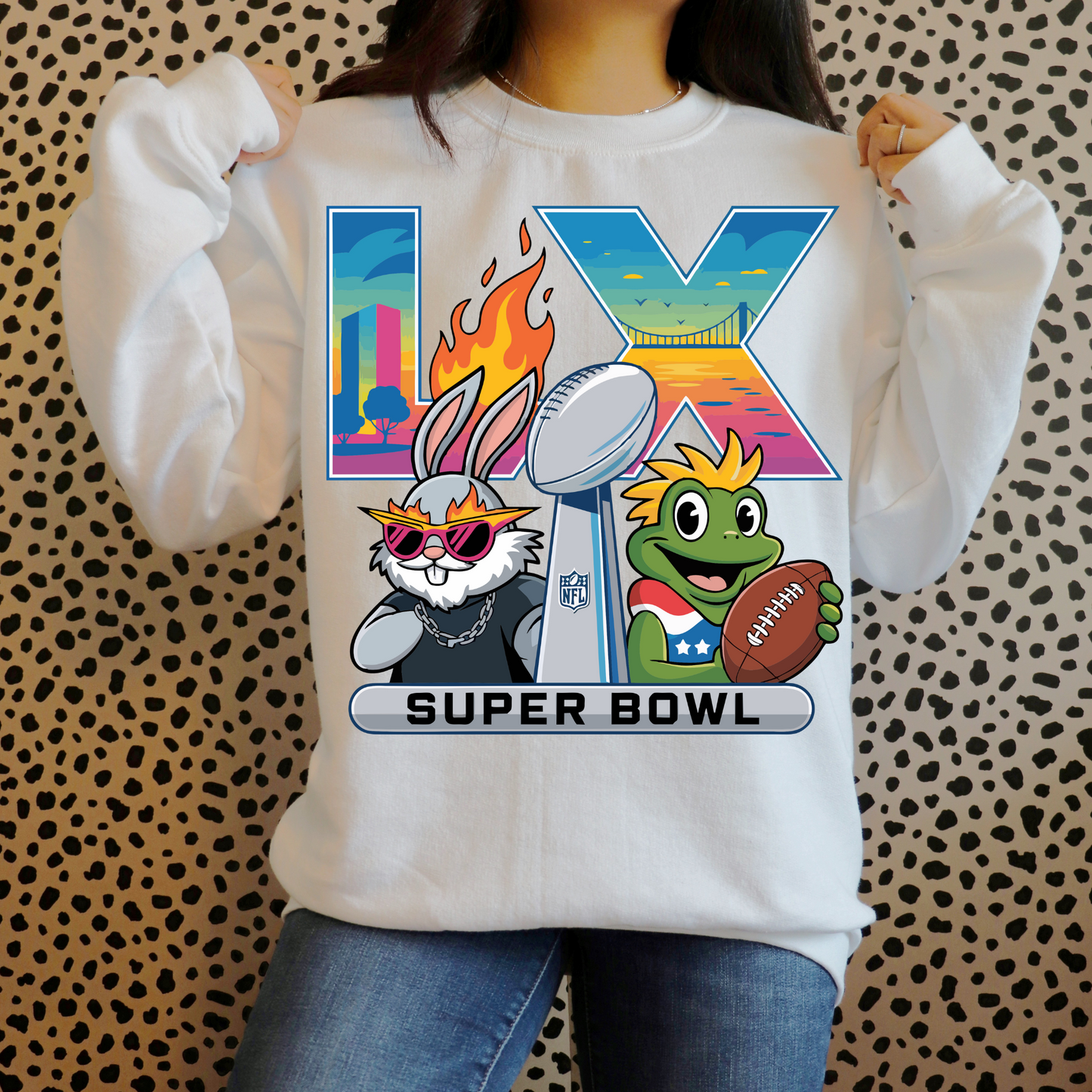 LX Super Bowl DTF Heat Transfer - FootBall Inspired Design