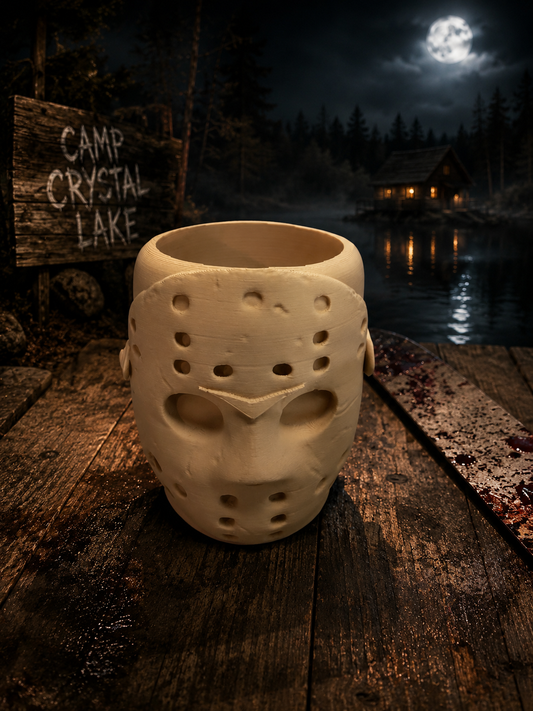 Slasher Hockey Mask Horror Can Holder – Fits Standard 12 oz Cans | 3D Printed Slasher-Inspired Drink Holder