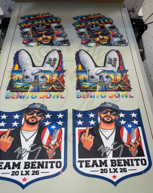Benito Bowl LX GANG SHEET- DTF Heat Transfer - FootBall Inspired Design