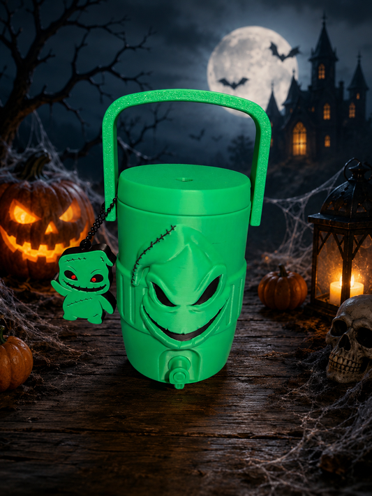 Oogie Boogie 12oz Can Cooler with Handle – Halloween Drink Cooler (Dark Green)