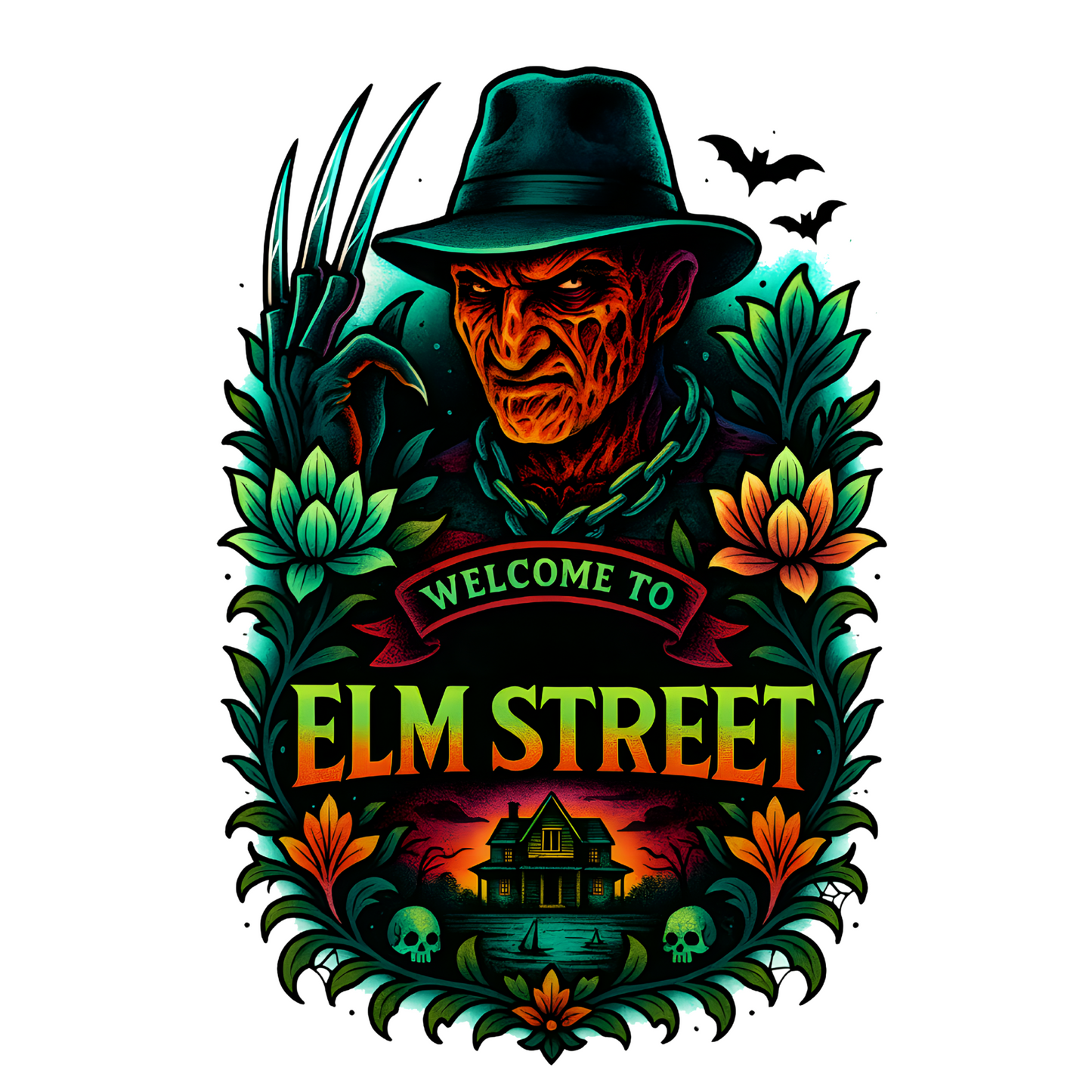 Welcome to Elm Street- Freddy Krueger DTF Print