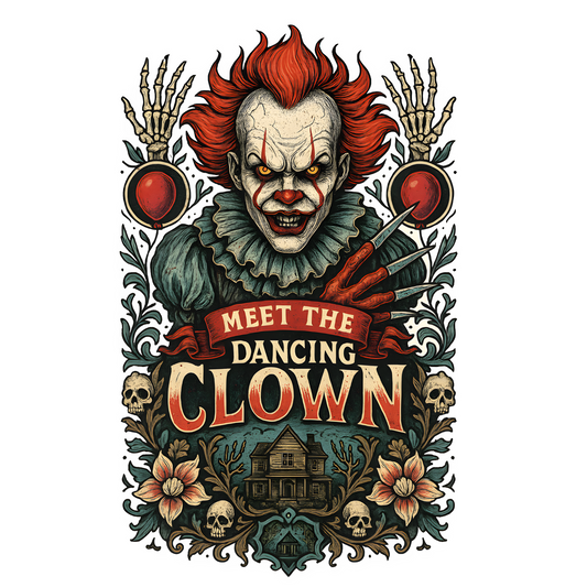 Meet the Dancing Clown - Horror DTF print