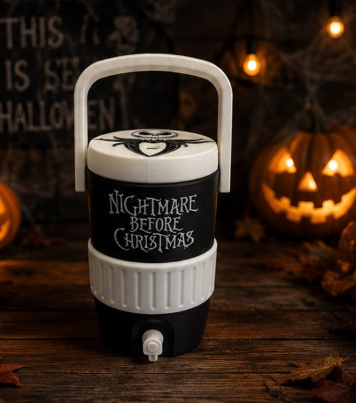 Nightmare Before Christmas Inspired Can Holder with Lid & Handle | 12oz Soda Can Holder | Halloween Drink Cooler