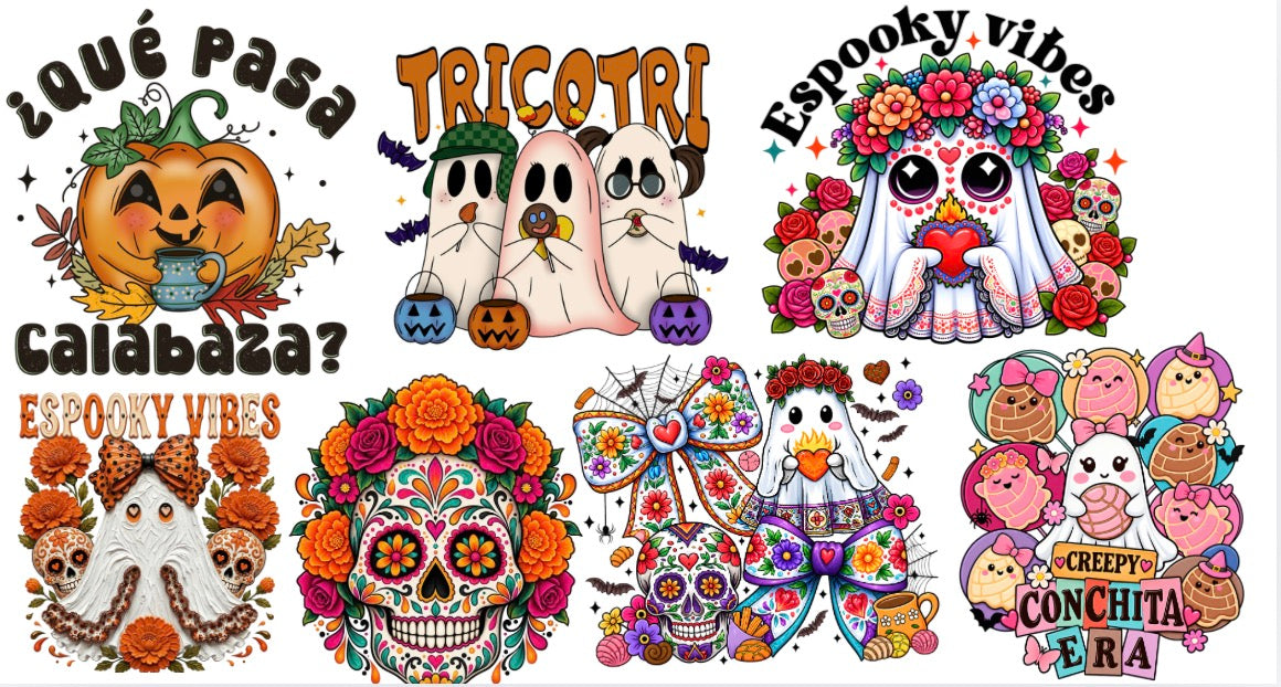 🌼 Día de los Muertos & Fall Spooky Vibes DTF Gang Sheet