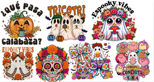 🌼 Día de los Muertos & Fall Spooky Vibes DTF Gang Sheet