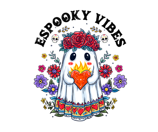 🌸 Spooky Vibes Ghost – DTF Transfer Print 🌸