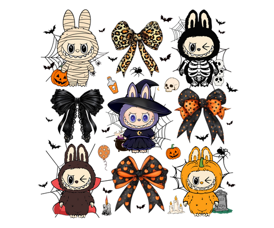 Halloween Bunny Characters DTF Print | Cute Spooky Transfers