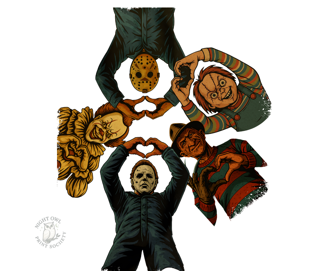 Horror icons Heart Hands DTF Transfer