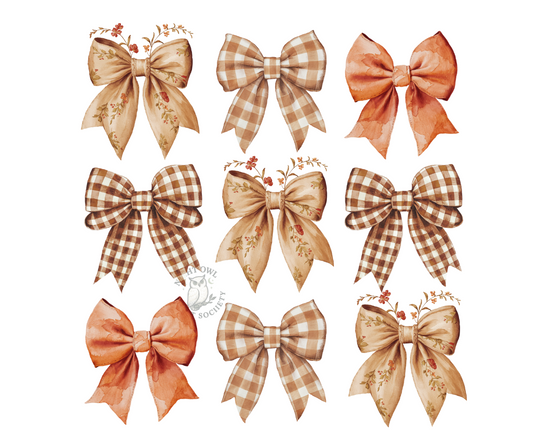 Fall Bows DTF Transfer