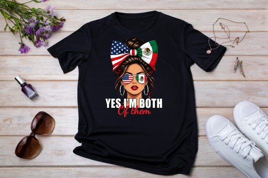 Yes, I’m Both – USA & Mexico Heritage Graphic T-Shirt