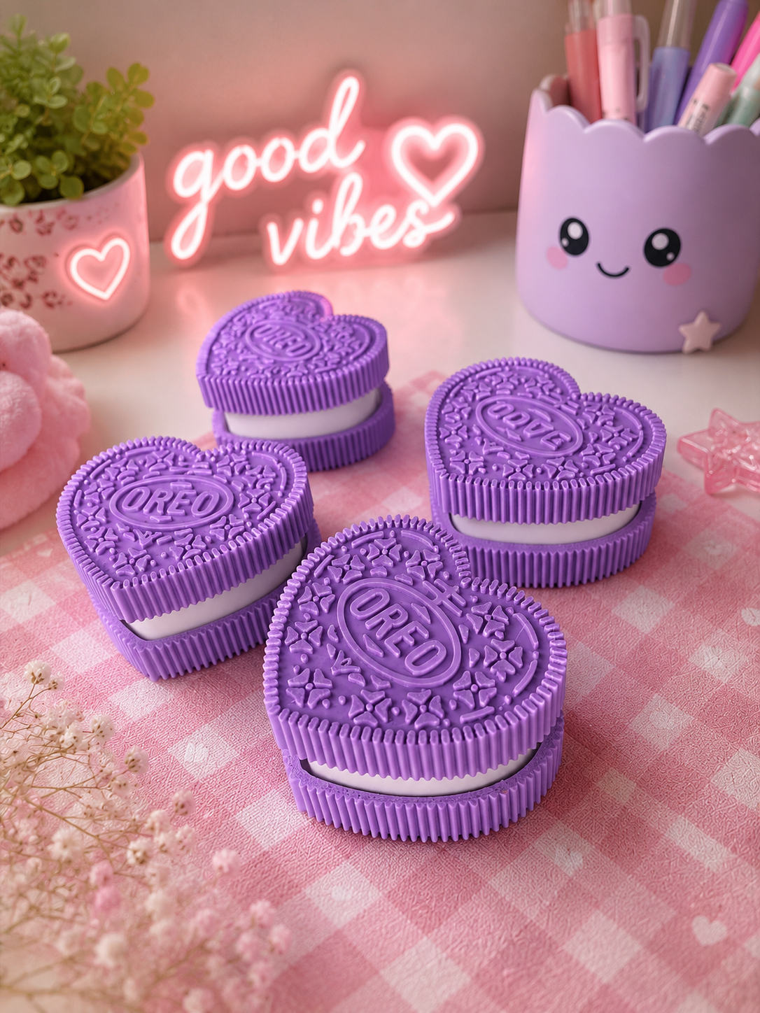 Love Heart Fidget Keychain Oreo