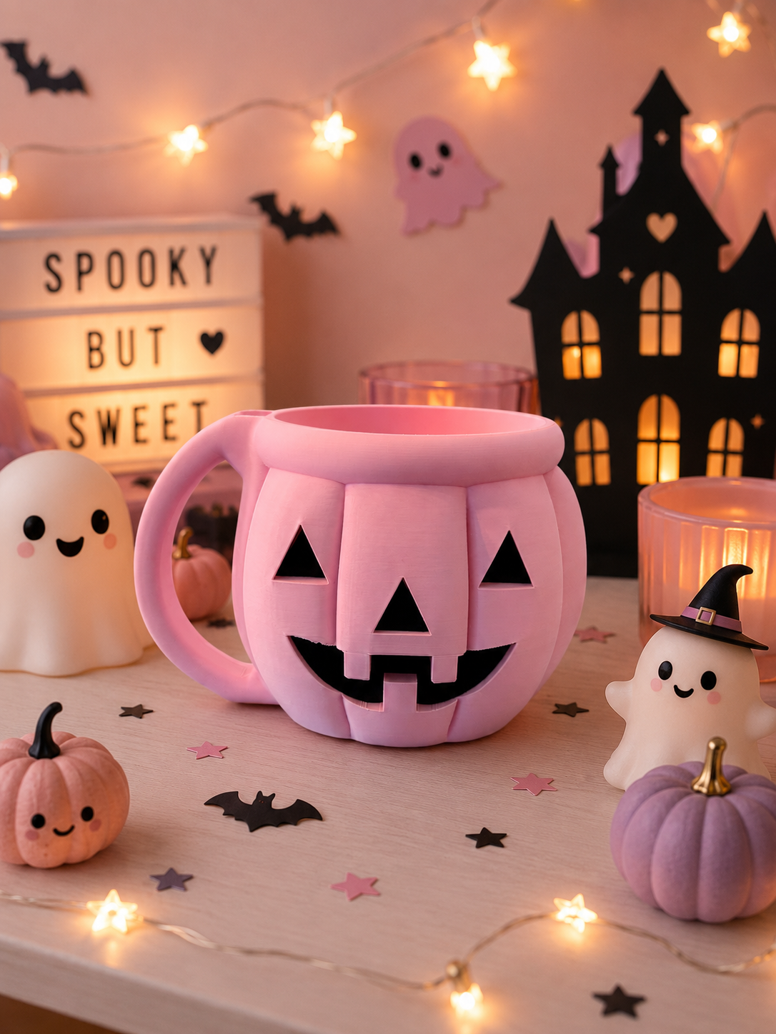 🩷🎃 Jack-O’-Lantern (Pink)- Ice Cream Pint Holder