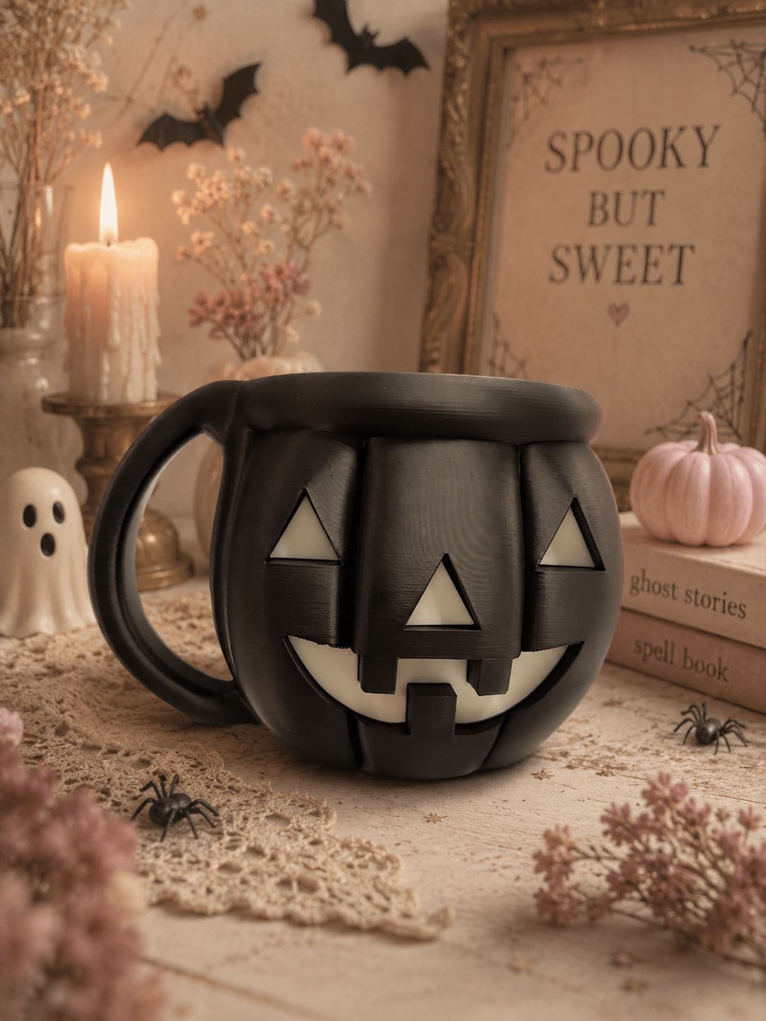 🖤🎃Jack-O’-Lantern (Black)- Ice Cream Pint Holder