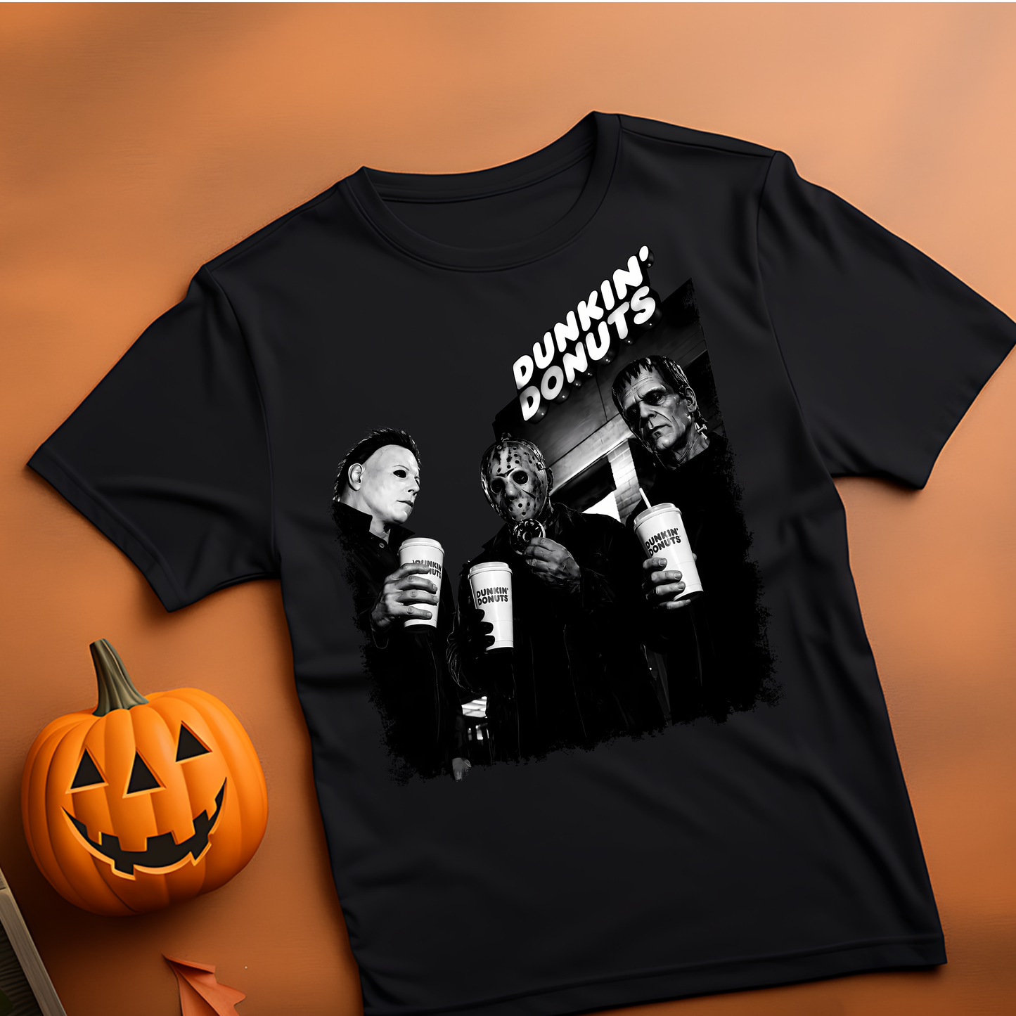 Horror Icons Coffee Run Graphic T-Shirt