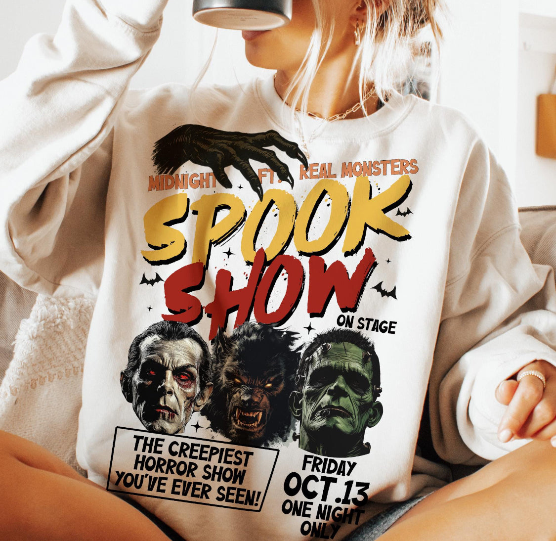 Spooky Show Halloween DTF Transfer - Vintage Horror Print