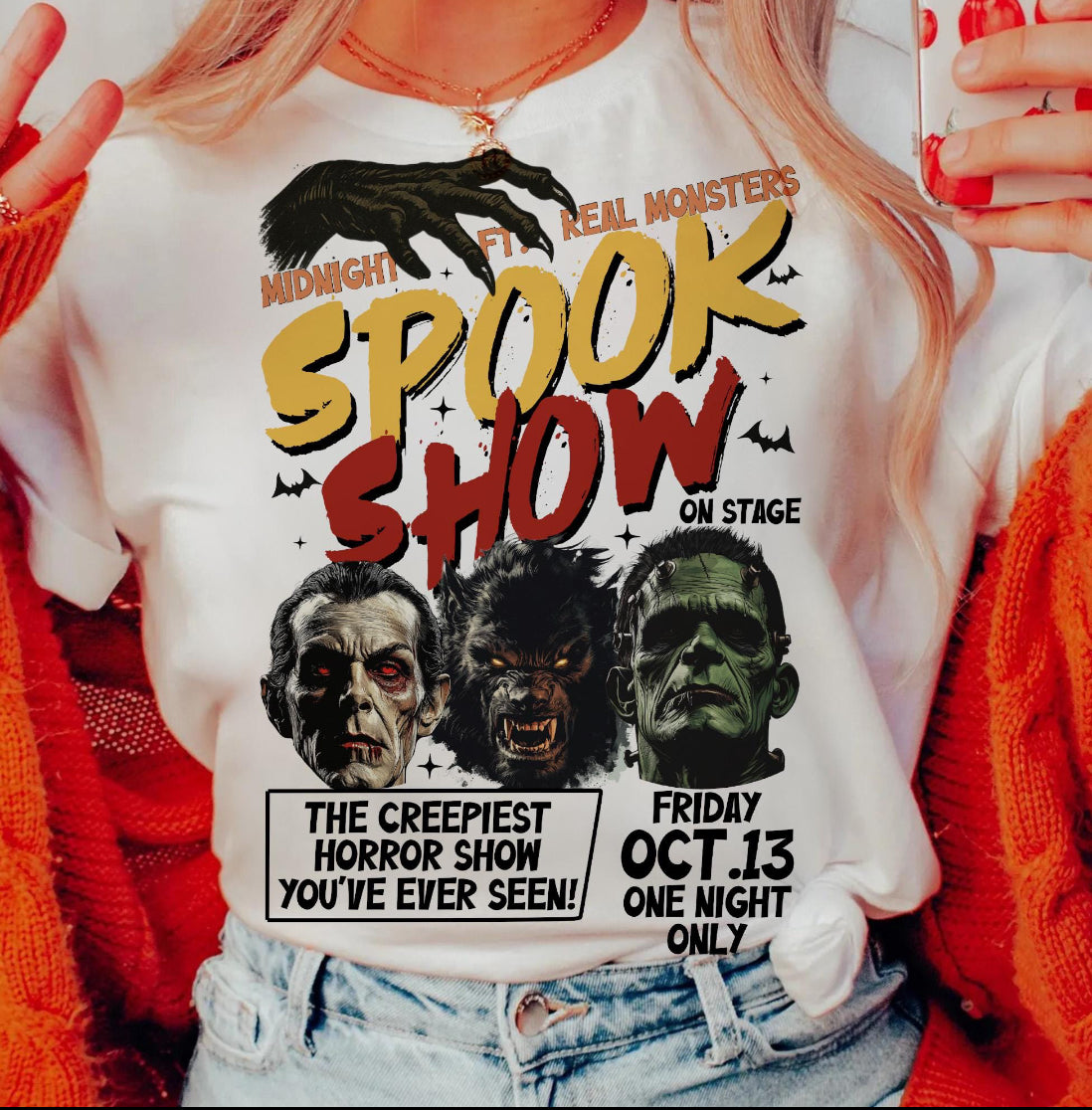 Spooky Show Halloween DTF Transfer - Vintage Horror Print