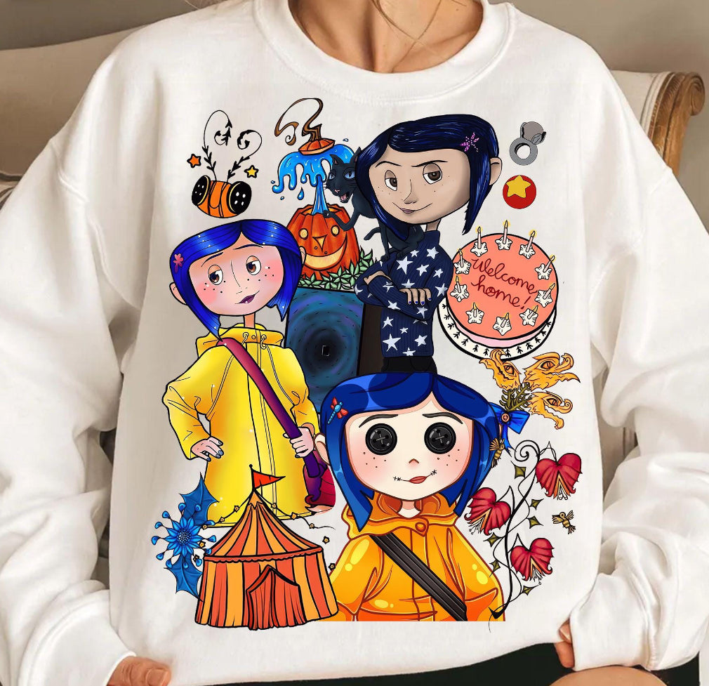 🧵 Spooky Blue-Haired Girl DTF Print