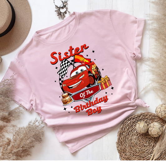 Sister Of Birthday Boy Shirt | Race Car Birthday Shirt | Lightning Race Birthday Family TEE