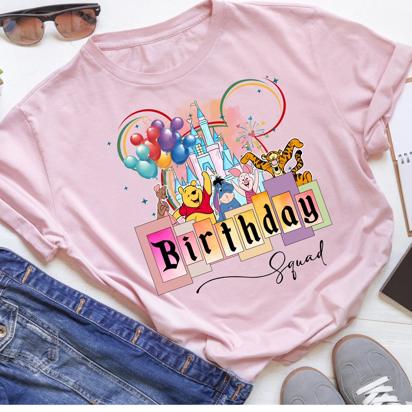 Cute Birthday Bear and Friends Squad Shirt | Theme Park Squad Friend Shirt | Magical Friend Squad shirt
