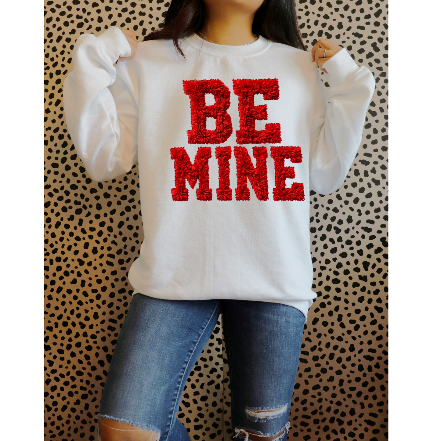Be Mine - Fuzzy Text DTF Heat Transfer