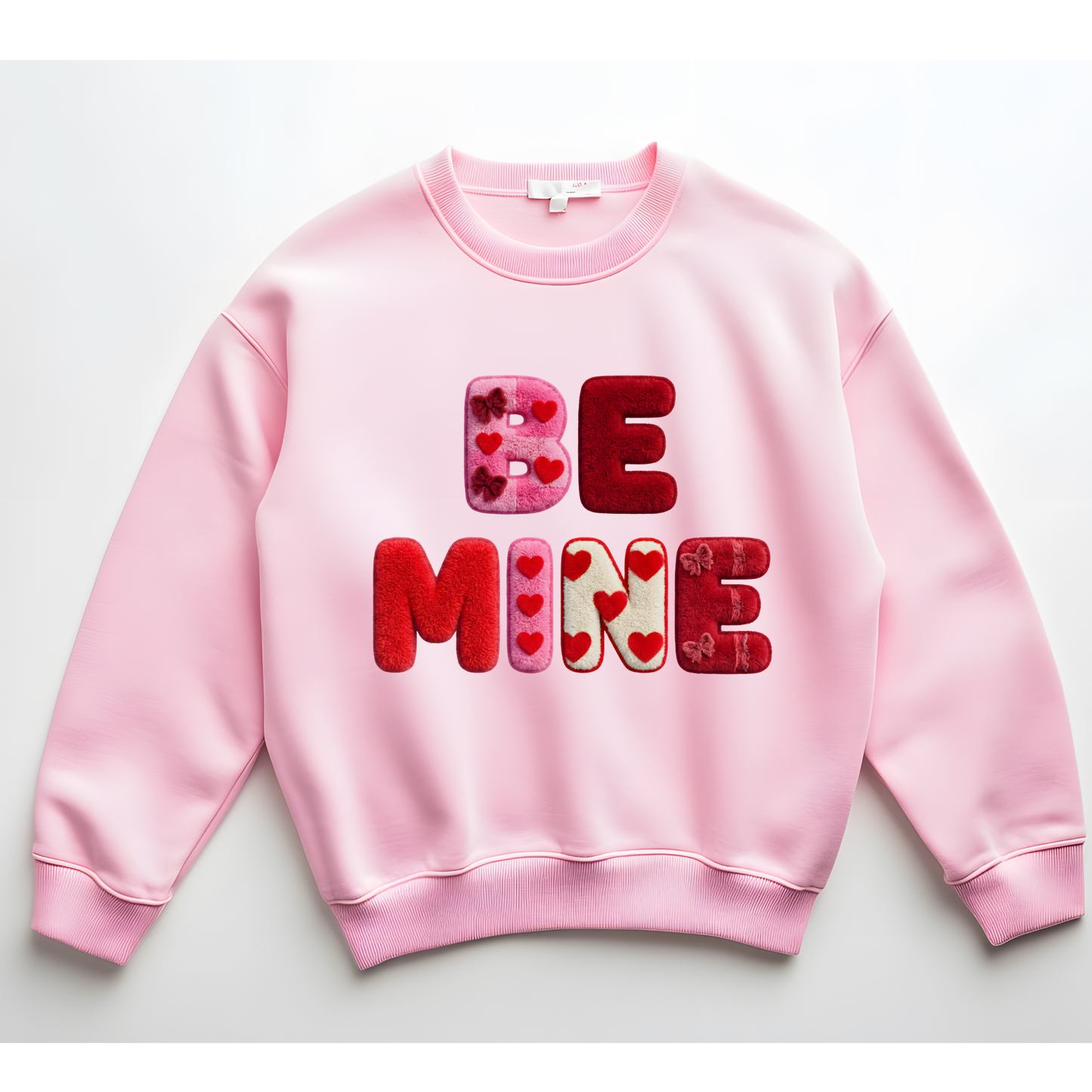 Be Mine - Fuzzy Text With Heart DTF Heat Transfer