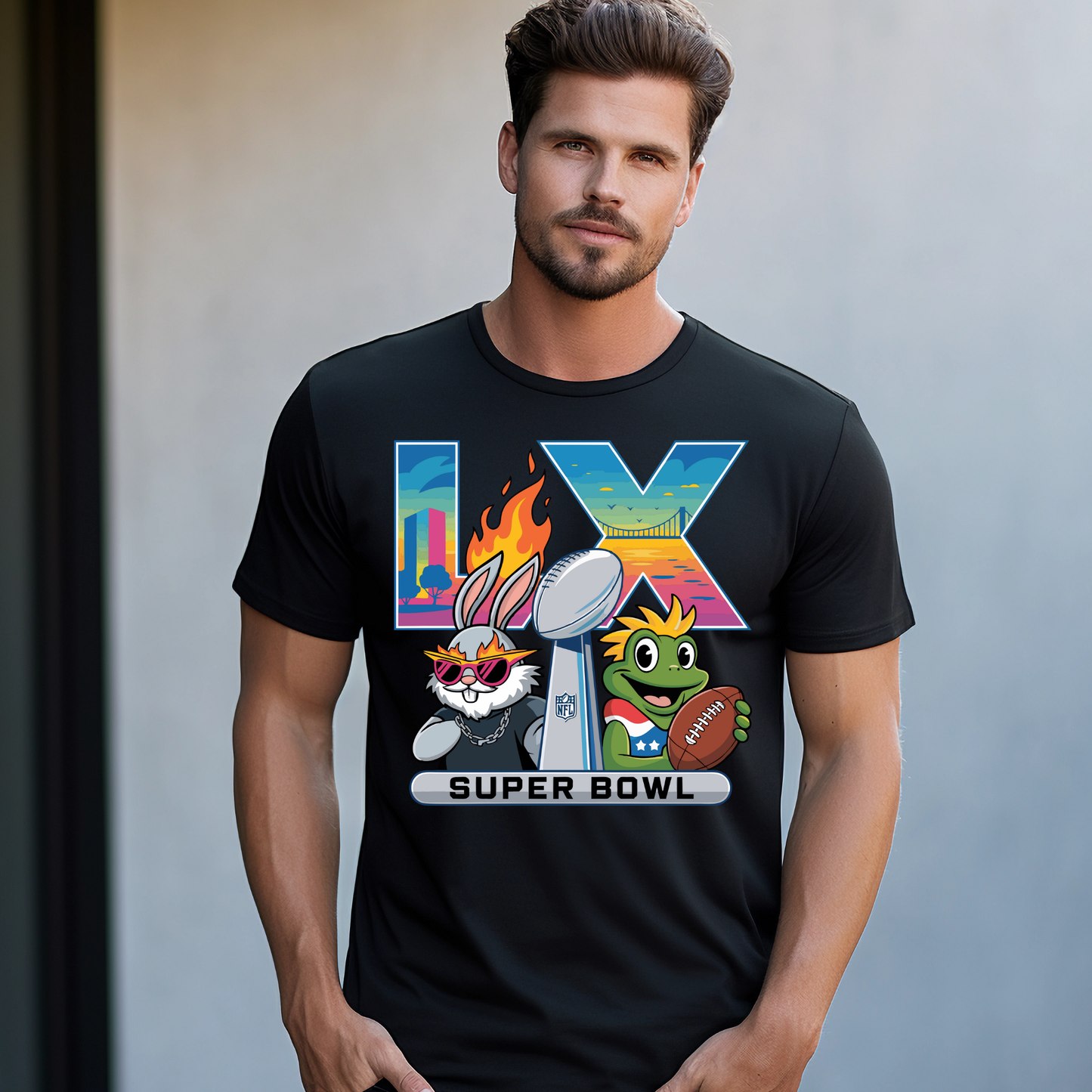 LX Super Bowl DTF Heat Transfer - FootBall Inspired Design
