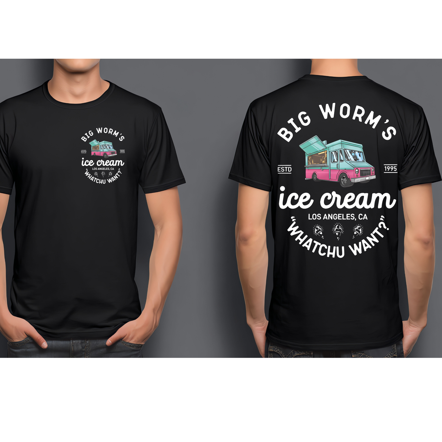 Big Worm Ice Cream - 90's Comedy Inspired DTF Tranfer